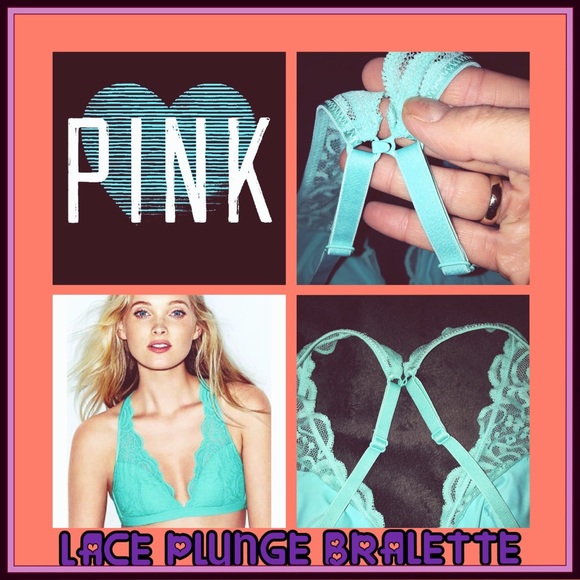 PINK by VS -LACE PLUNGE BRALETTE  - NWOT - Picture 1 of 4