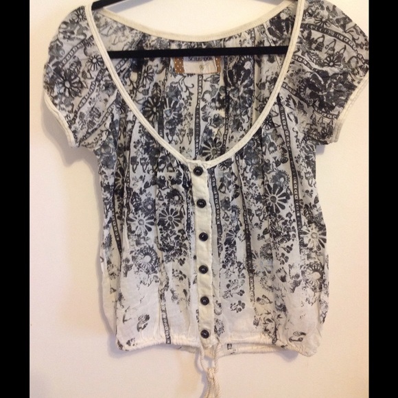 Scrapbook hand stamped blouse