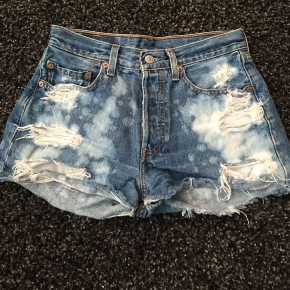 High Waisted Distressed Denim Shorts