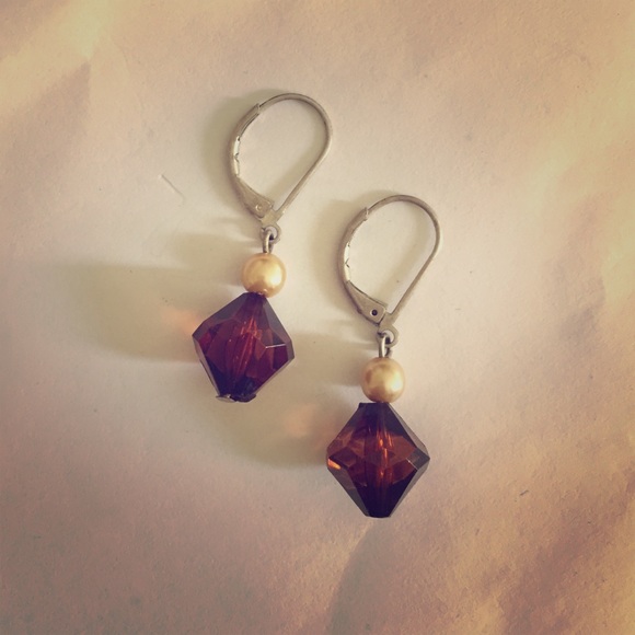 Brown and Gold Dangling Earrings