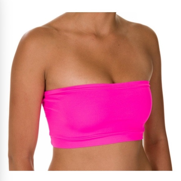 hot pink bandeau top