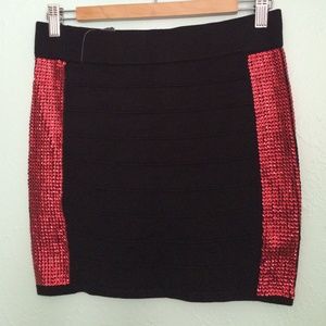 Sequined Banded Bodycon Sweater Skirt
