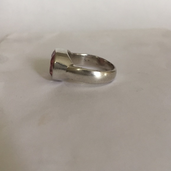Pink Gemstone Sterling Silver Ring - Picture 2 of 3