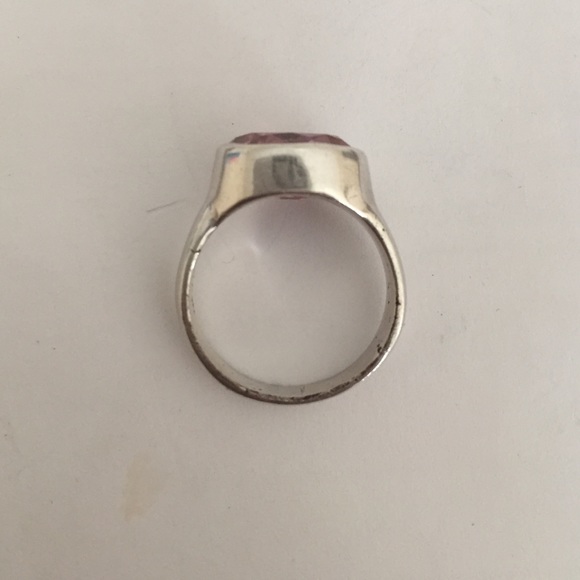 Pink Gemstone Sterling Silver Ring - Picture 3 of 3