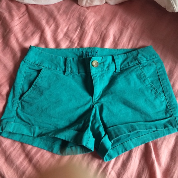 American eagle teal chino shorts size 2