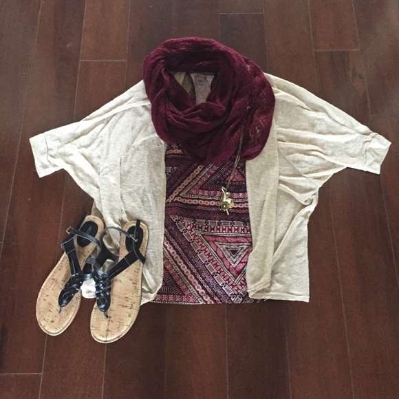 cream cardigan