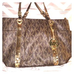 Michael Kors Gold Sequined Tote