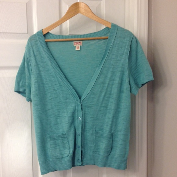 Turquoise V-neck Cardigan