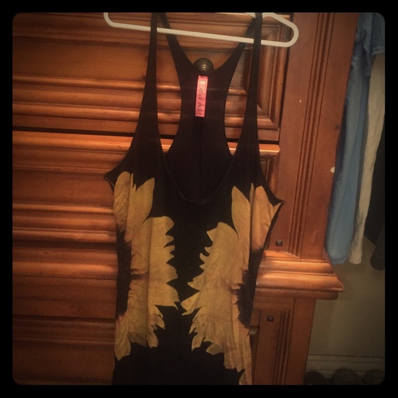 Racerback tank sunflower super cute black size M