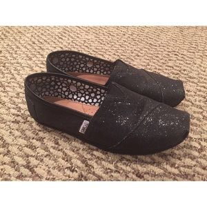 Black Glitter TOMS