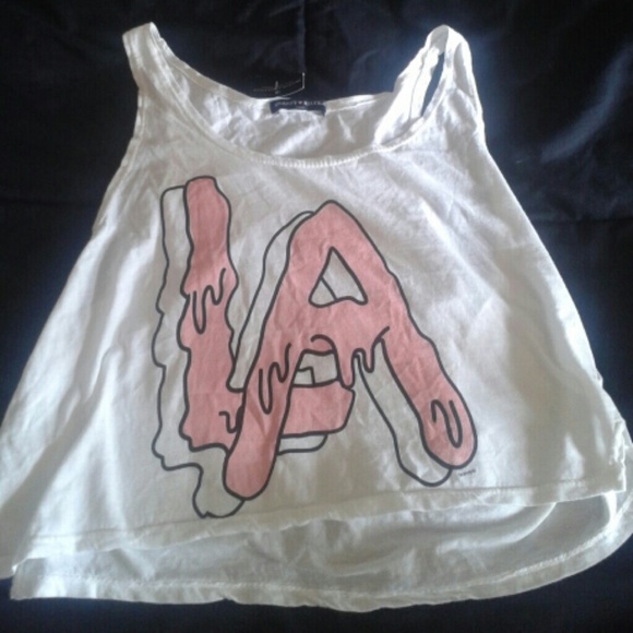 *TRADED * Brandy Melville LA drip crop tank top! - Picture 2 of 2