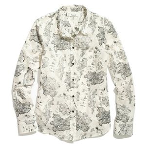 Madewell White Shrunken Boyshirt in Mapview