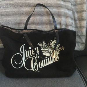 Black Juicy Couture velour tote. Gently worn.
