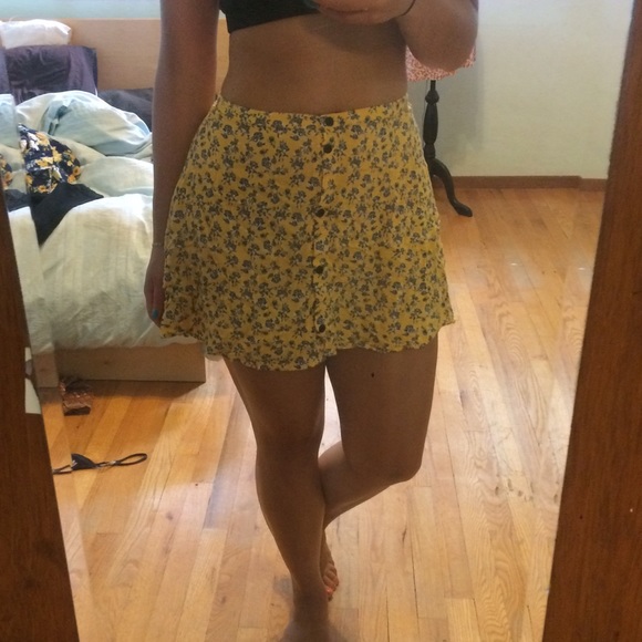 Yellow floral skirt