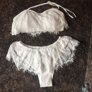 White Lace Bikini😍
