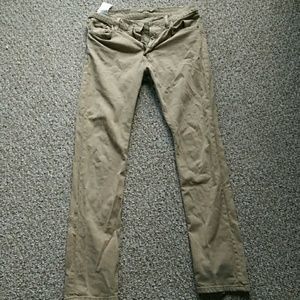 A pair of khaki jeans