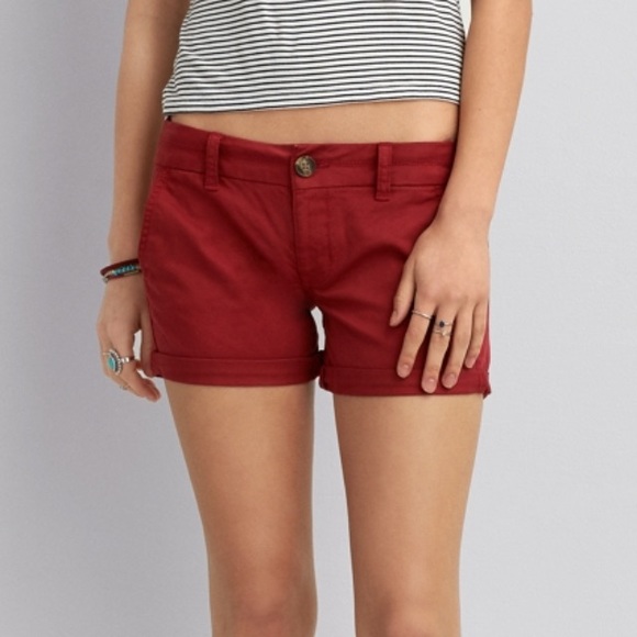American eagle red shorts