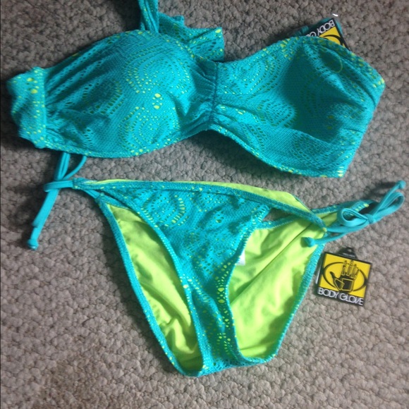 Aqua blue brand new 2 piece bathing suit