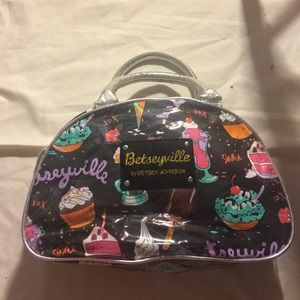 Black and Ice Cream Patterned Makeup Bag