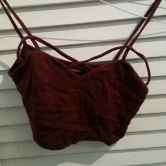 🚫SOLD🚫 Maroon cross strap bralette - Picture 2 of 2