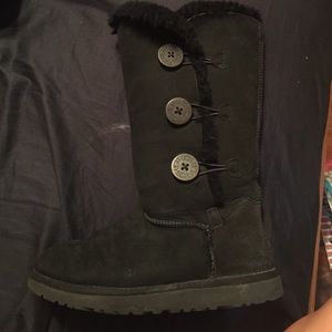 Tall black Bailey button UGG boots