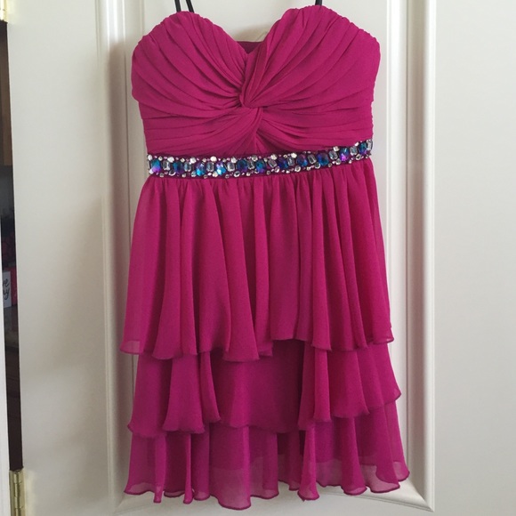 NEW Short Pink Dress with Rhinestones