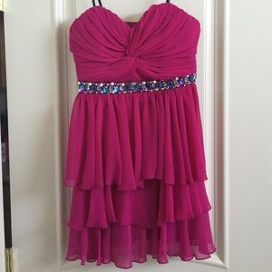 NEW Short Pink Dress with Rhinestones