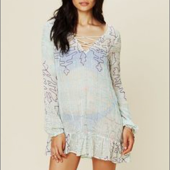 Free People Dresses & Skirts - Free People Floral Embroidered Tunic