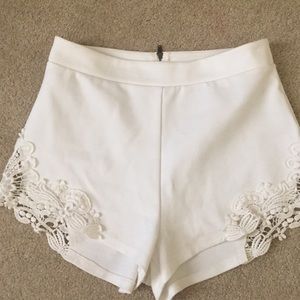 White shorts with lace
