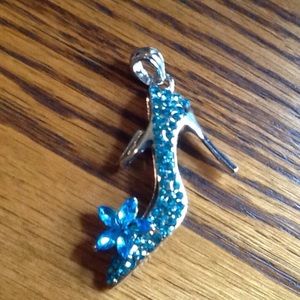 Sapphire Blue Rhinestone Necklace Pendant NWOT