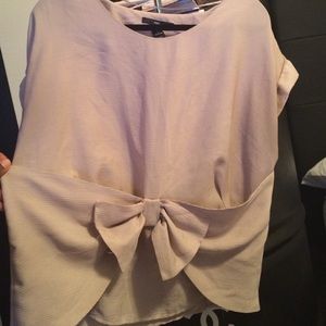 Beige H&M Blouse w/Oversized Bow