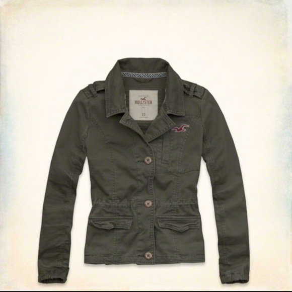 Hollister harbor beach olive jacket