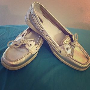 Gold Sperry Top-Sider size 10 shoes