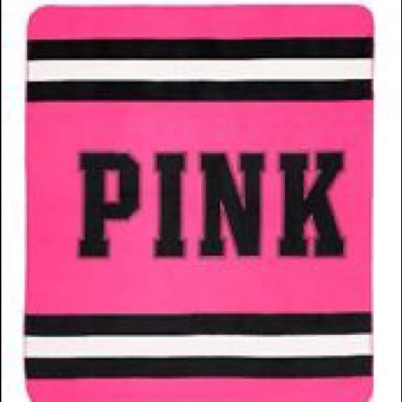 VS Pink Fleece Throw Blanket