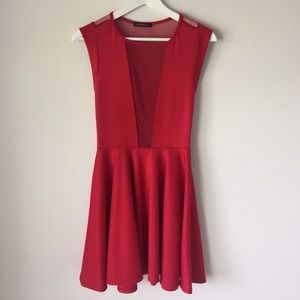 Red skater dress