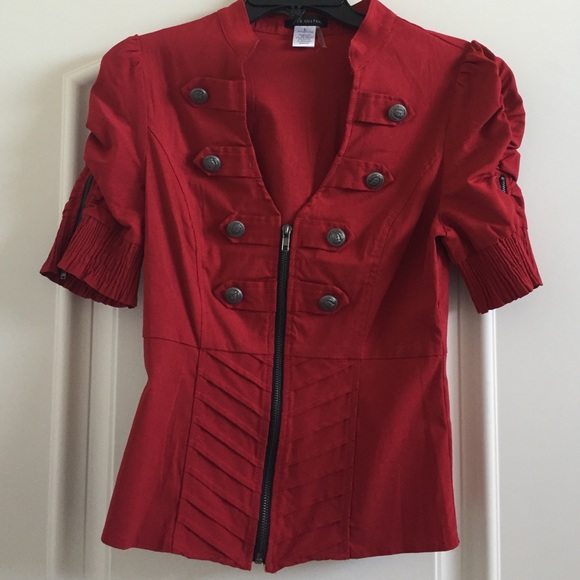 NEW Beautiful Red Zip-Up Shirt - Picture 1 of 4