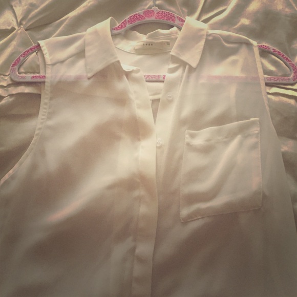 Sheer white button up dress
