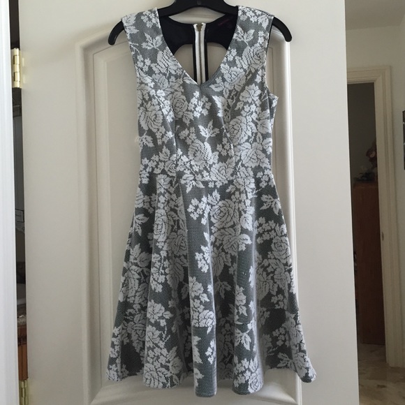 Short Black and White Dress with Lace