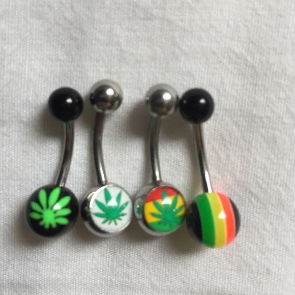 Weed belly ring set
