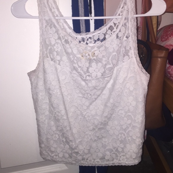 WHITE Lace Tank!!! Hollister Co