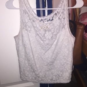 WHITE Lace Tank!!! Hollister Co