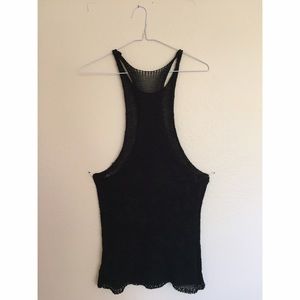 Black Knit Muscle Tank