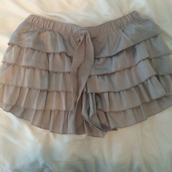 Adorable silk ruffle pajama shorties!