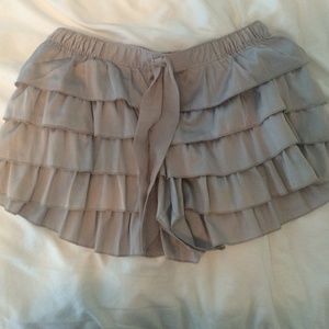 Adorable silk ruffle pajama shorties!