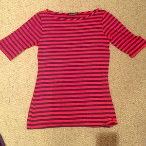 Green Envelope Navy Blue & Red Striped Shirt