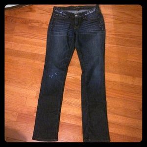 Zoe Straight Leg Mid Rise Dark Jeans Size 4/27