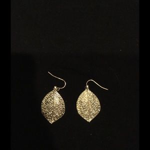 Gold leaf shaped earrings
