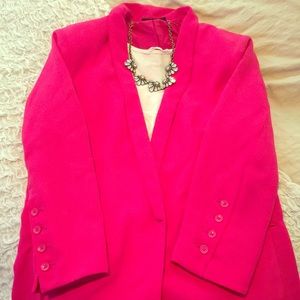 EUC Hot pink 3/4 length blazer