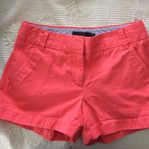 Bright coral chino shorts