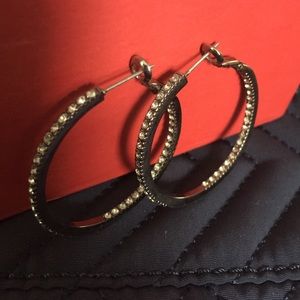 Lia Sophia hoops. hematite.